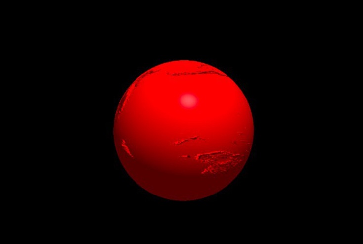 Sphere rendered with XPM-based bump mapping to simulate surface detail without modifying geometry